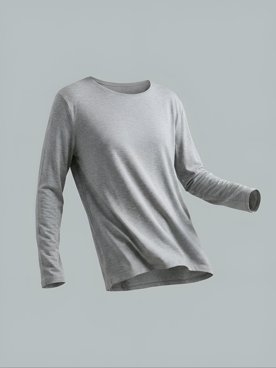 Pure Barre Tops - Pure Barre Circle P Light Gray Grey Long Sleeve Top Tee Loose Flowy Size M